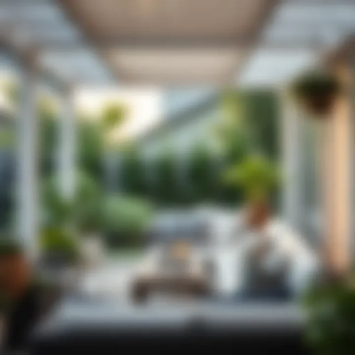 Stylish outdoor space featuring coordinated cushions