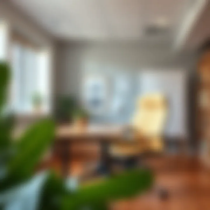 Stylish office environment with second-hand chairs