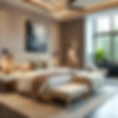 Elegant bedroom featuring unique furniture pieces