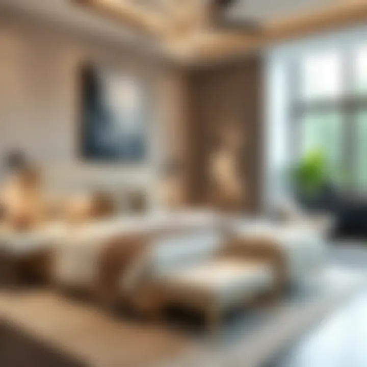 Elegant bedroom featuring unique furniture pieces