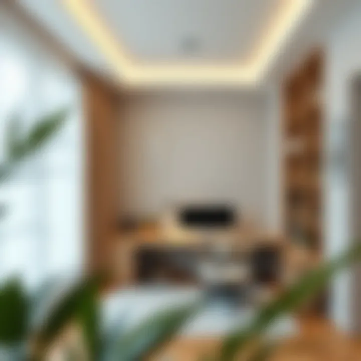 Modern study area with functional aesthetic furniture