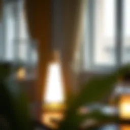 Elegant white metal desk lamp illuminating a modern workspace