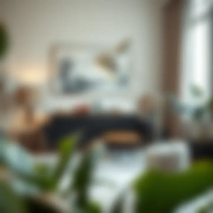 Stylishly arranged white metal desk lamp in a contemporary interior