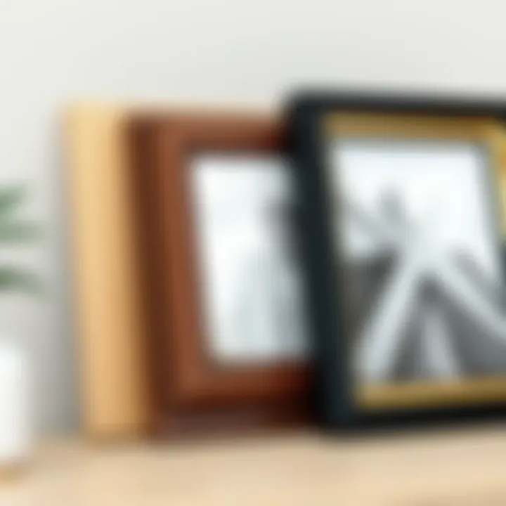 Material Diversity in Design Diverse material choices for 6 by 4 photo frames showcasing wood and metal