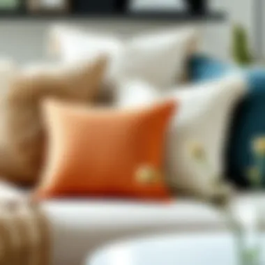 Exploring Pillow Materials and Textures Different materials and textures of couch pillows displayed elegantly.