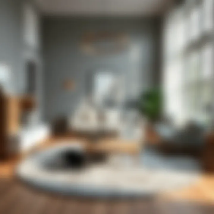 Cozy space adorned with an oval rug