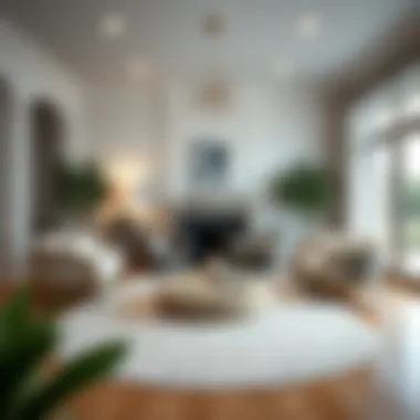 Elegant living room featuring an oval rug