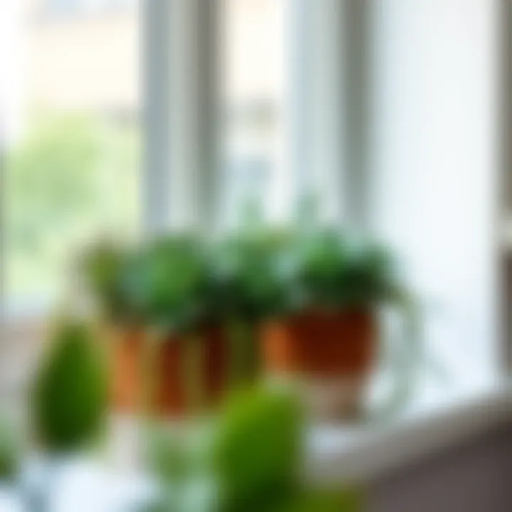 Charming succulent arrangement on a windowsill