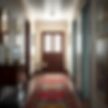 Colorful Runner Rug Adding Style to a Hallway Colorful runner rug adding style to a hallway