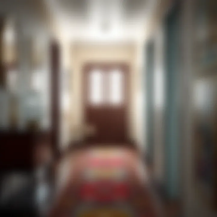 Colorful Runner Rug Adding Style to a Hallway Colorful runner rug adding style to a hallway