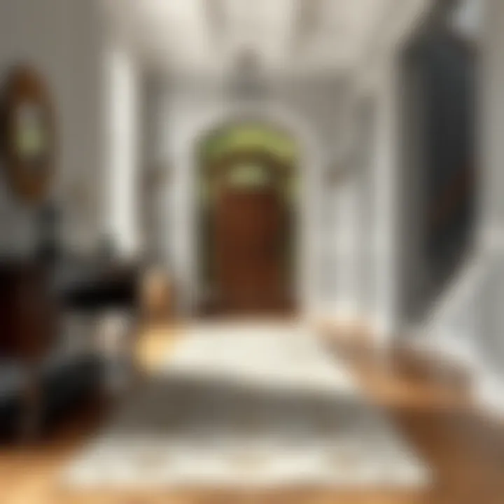 Elegant Runner Rug in a Modern Entryway Elegant runner rug in a modern entryway