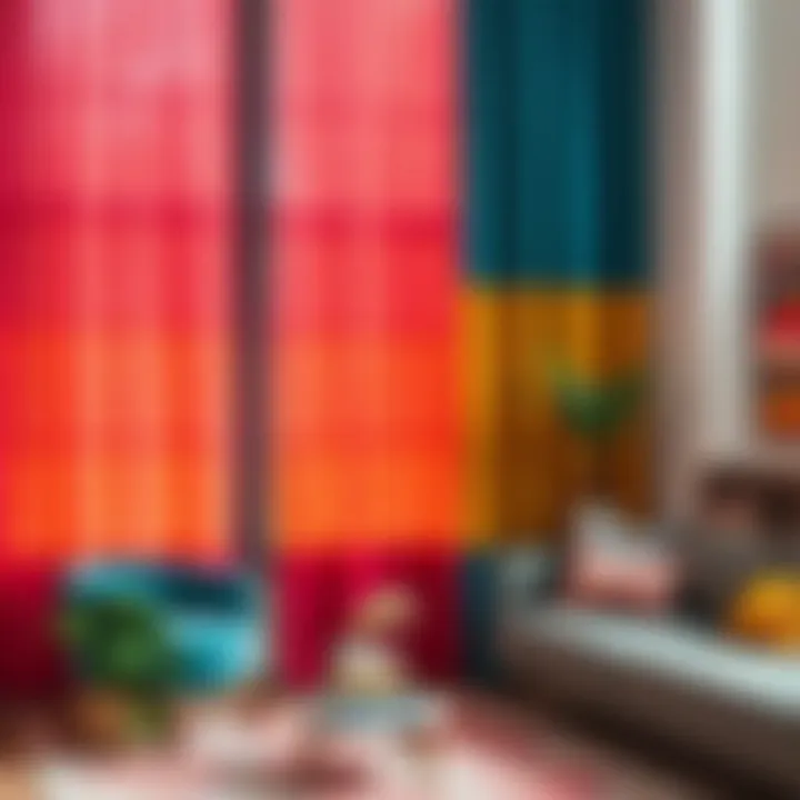 Vibrant DIY Fabric Panels Vibrant DIY fabric panels transforming a space