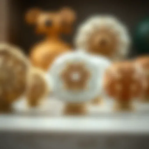 A collection of vintage ceramic cabinet knobs showcasing intricate designs.