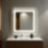 Sleek modern bathroom mirror with integrated lighting