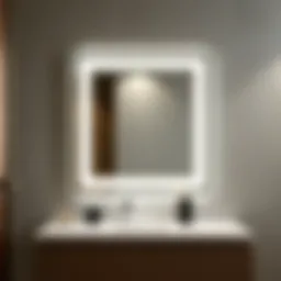 Sleek modern bathroom mirror with integrated lighting