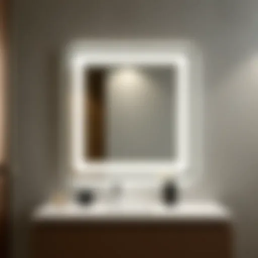 Sleek modern bathroom mirror with integrated lighting