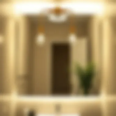 Pendant Light Over Mirror Brightly lit bathroom with overhead pendant lights above the mirror