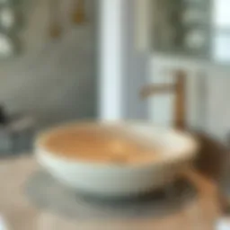 Elegant vessel sink made of natural stone