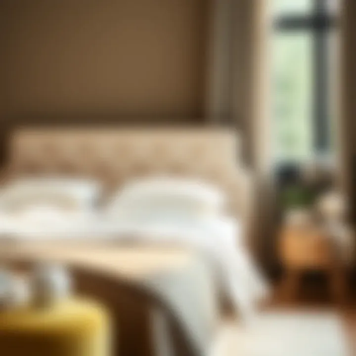 Elegant upholstered bed highlighting design aesthetics