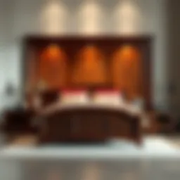Luxurious wooden bed frame showcasing craftsmanship