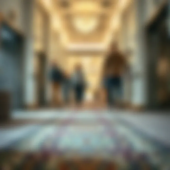 Ensuring Safety with Carpet Runners Safety features of carpet runners in a busy area