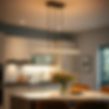 Stylish ceiling bar light in a contemporary kitchen setting