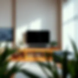 Contemporary corner TV stand showcasing modern design elements