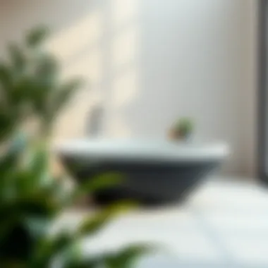 An artistically designed collapsible soaking tub in a serene setting