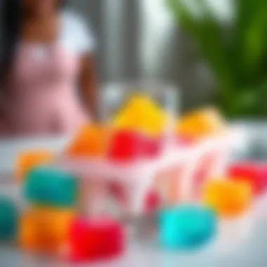 Vibrant Ice Cubes: Elevate Your Beverage Experience Colorful ice cubes made from a BPA-free ice tray in a glass