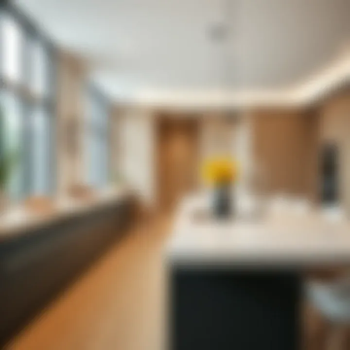 Finished Formica countertop in contemporary kitchen