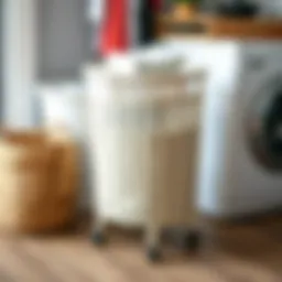 Stylish laundry basket with wheels and handles