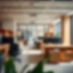 Stylish office layout showcasing ergonomic furniture