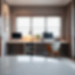 Elegant corner desk setup for dual workspaces