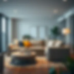 Stylish oversized couch cover in a modern living room