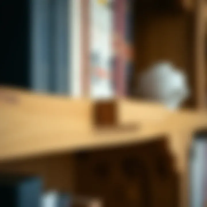 Close-up of handcrafted details on a country style bookshelf