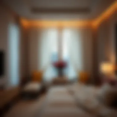 Cozy bedroom ambiance created by light filtering curtains