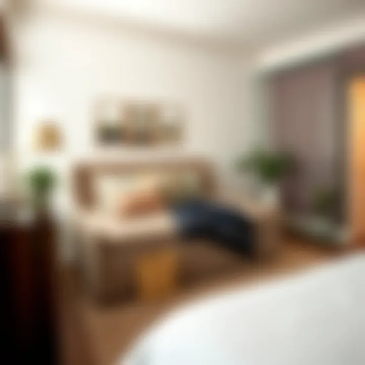 Cozy Bedroom Featuring a Beautiful Storage Bench A beautifully designed 80 inch storage bench in a cozy bedroom