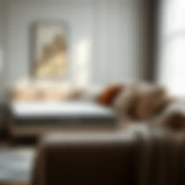 Comfortable Plush Mattress Sleeper Sofa Cozy sleeper sofa showcasing plush mattress and elegant fabric