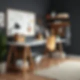Stylish craft desk with organized tools
