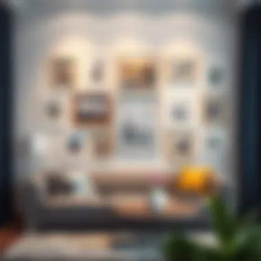 Dynamic Wall Art Creative wall arrangement featuring multiple 6 by 4 photo frames