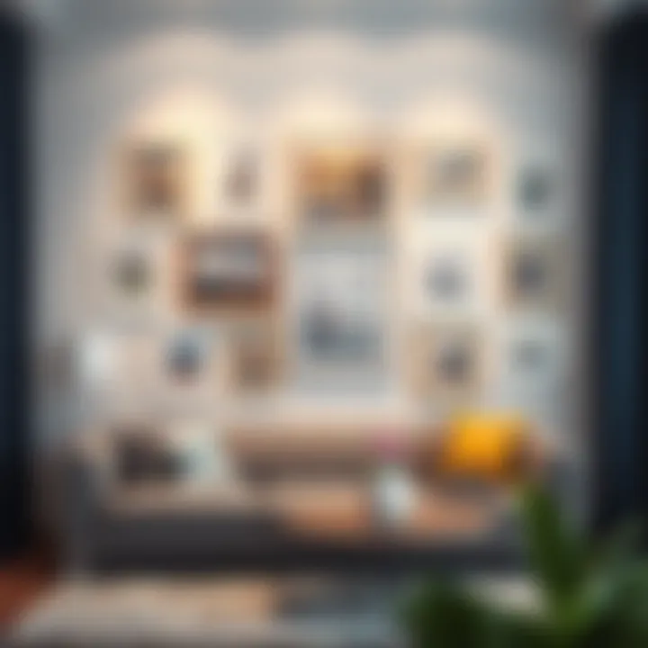 Dynamic Wall Art Creative wall arrangement featuring multiple 6 by 4 photo frames