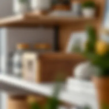 Rustic wooden storage box with a lid displayed on a stylish shelf