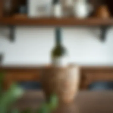 Artisan ceramic wine bottle holder with intricate patterns