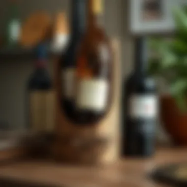 Vintage-inspired wine holder made from reclaimed materials