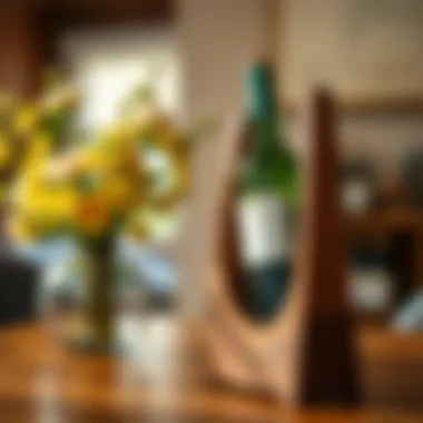Elegant wooden wine bottle holder showcasing fine craftsmanship