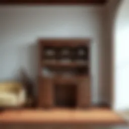 Elegant wooden desktop hutch showcasing multiple drawers