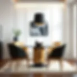 Elegant dining room chair set in a modern interior