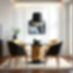 Elegant dining room chair set in a modern interior