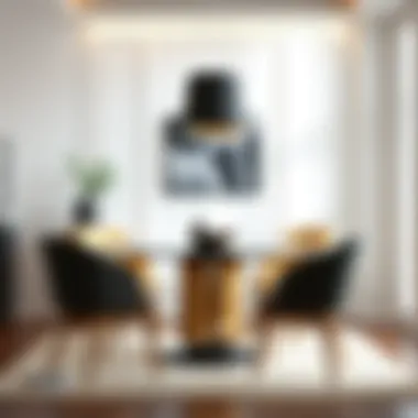 Elegant dining room chair set in a modern interior