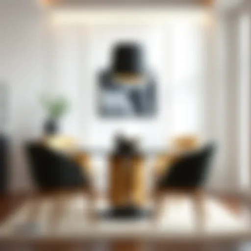 Elegant dining room chair set in a modern interior